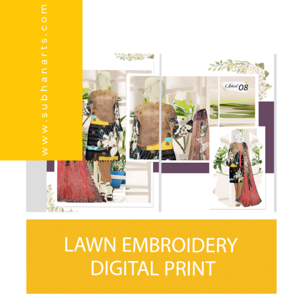 Lawn Embroidery Digital Print